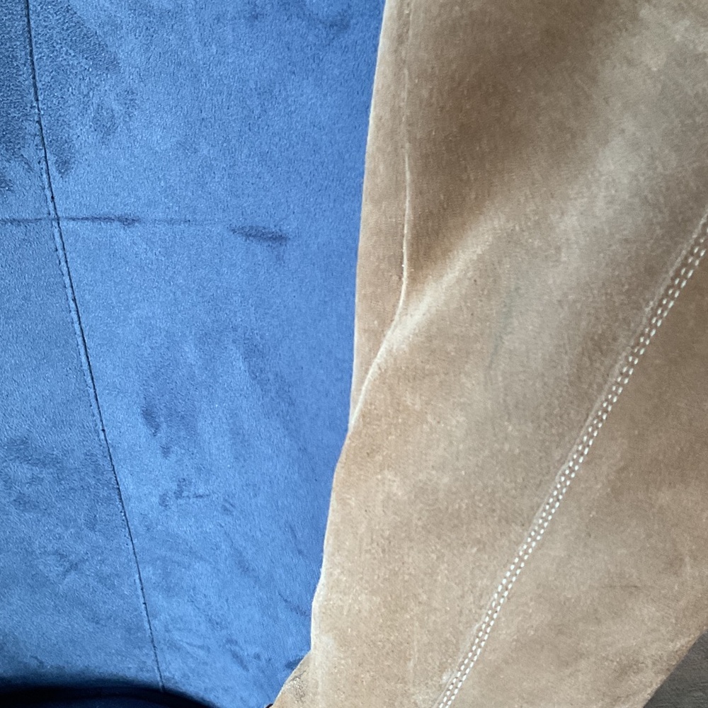 Steve Madden Camel Elexis Suede Heeled Boots - Picture 8 of 9